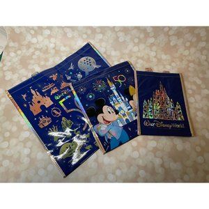 Disney World 50th Anniversary Reusable Tote Bag Set Small Medium Large S M L New